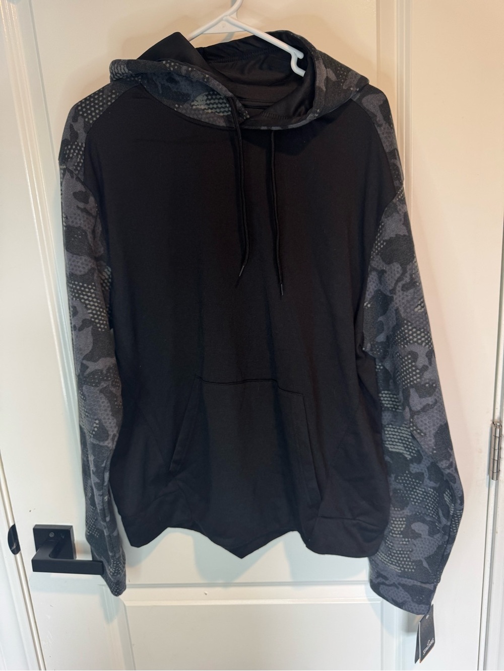 Spalding Black Hoodie with Gray Camo Sleeves